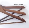 Manufacturer Hot Sale Low MOQ Custom Walnut Wood Clothes Hanger Coat Suit Wooden Hanger for clothing