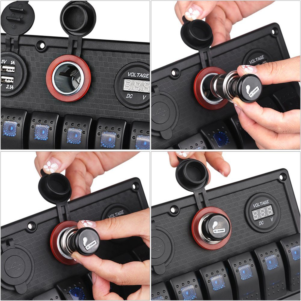 Buy Marine Ignition Toggle Rocker Switch Panel Waterproof With ...