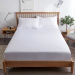 Mattress Protector Extra Deep Pocket Super King White Anti-Static Chevron Fitted Sheet