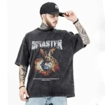 Men Street wear cotton T shirt Custom 250 GSM Vintage Acid Wash T shirt heavy weight oversized Blank T-shirts for High Quality