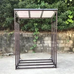 Metal Log Rack  Anthracite  130x70xH185cm, Firewood Storage Stacking Aid for Outside ,Garden Log Rack