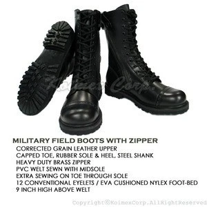 Military Combat Boots with Zipper