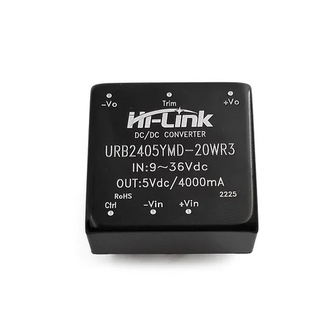 Mini 20W 24v to 5v 4a ultra-wide voltage input URB2405YMD-20WR3 isolated voltage regulator single/dual output DC-DC power module