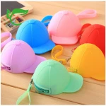 Mini hat key wallets silicone  zipper bags female clutch baseball cap coin purse