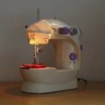 Mini Sewing Machine 2 Speed Double Thread Portable Electric Household Multifunction Sewing Machine with Light Cutter Foot Pedal