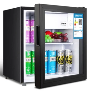 Mini Single Transparent Glass Door 50L Compressor Refrigerator Freezers Home Fridge