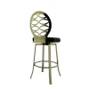 Modern Art Design Indoor Kitchen Square Black Velvet Fabric Silver Metal Base High Bar Stools Chairs With Back