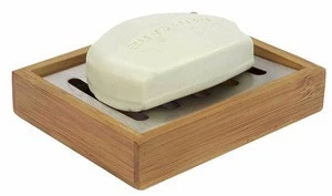 Modern Bamboo Bathroom Soap Dish, Kitchen Bath Soap Saver Tray