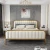 Import Modern Home Furniture Leather Cushion Golden Frame Bedroom Iron Bed from China