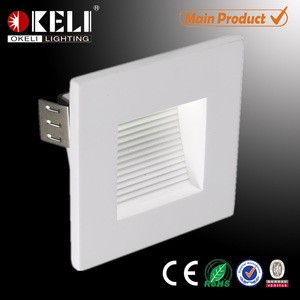 Modern Indoor home fancy 1.2w Foot Lamp Square 95*95 mm Recessed led step lights Matt white SMD Stair Wall luminaire