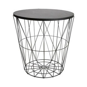 Modern living room furniture hammered metal wire drum coffee table