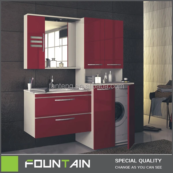 modern style solid pvc MDF bathroom cabinet with mirror