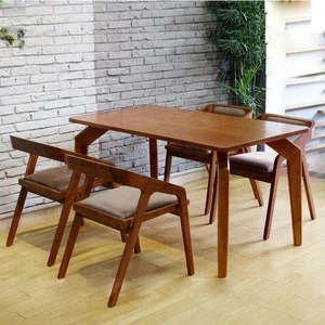 Modern wood dining chair and table set custom restaurant furniture