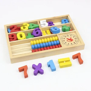 Montessori wood abacus wooden Math toys box for the Kids learning Education Toy WMB001