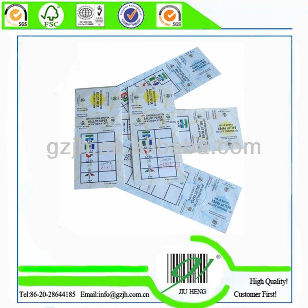 Multi-Ply Ballot Tickets Printing For Voting With Changeable Numbers