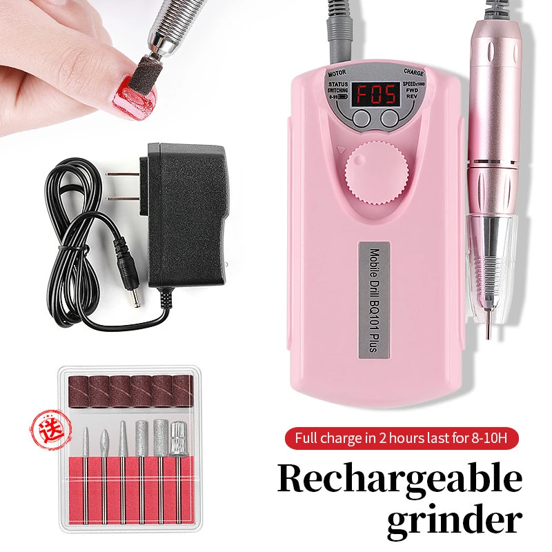 Nail Salon Professional Electric Nail Drill Rechargeable Portable 30000 Rpm Vacuum Nail Drill Machine Sets