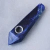 Natural Blue Sodalite Quartz Crystal Smoking Pipes Healing Glass Smoke Pipe