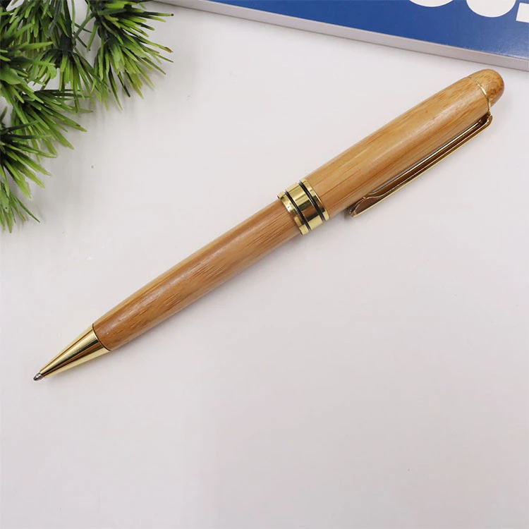 Natural handcrafted Premium Gel Ink Roller Bamboo Wood Ballpoint Pens