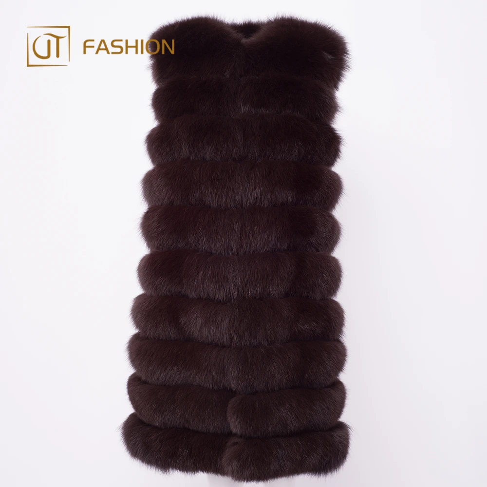 new arrival Jtfur Wholesale women Detachable fur coat luxurious long fluffy real fox fur coat