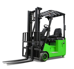New design 3 wheels small turning radius battery fork lift truck with lithium battery for sale