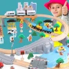 New Design 95 Pieces Wooden Trains Track Toys Set Hot Selling Develop Children Brain Training Educational Game Toys