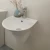 Import New design bathroom sink small wash basin customizable wall mounted ceramic wall-hung basin from China