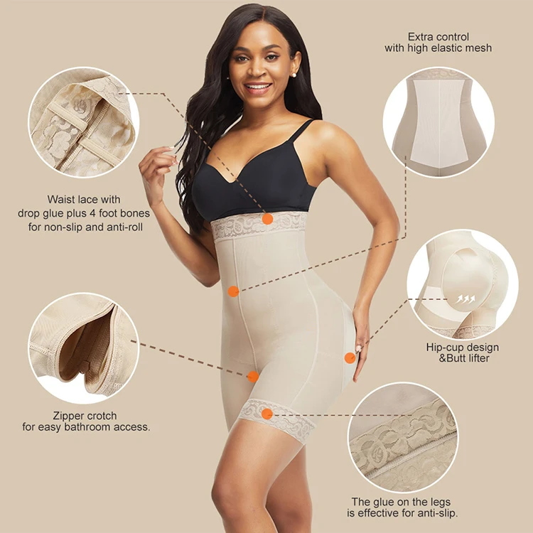 New Design Lace Stitching High Waist Shape Wear Tummy Control Body Shaper Butt Lifter