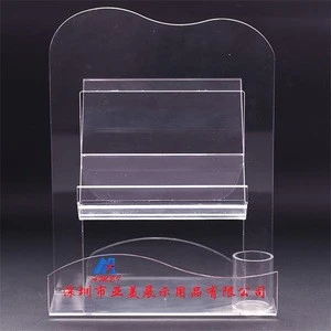 new design office supplies tabletop acrylic stationery display paper organizer pen holder