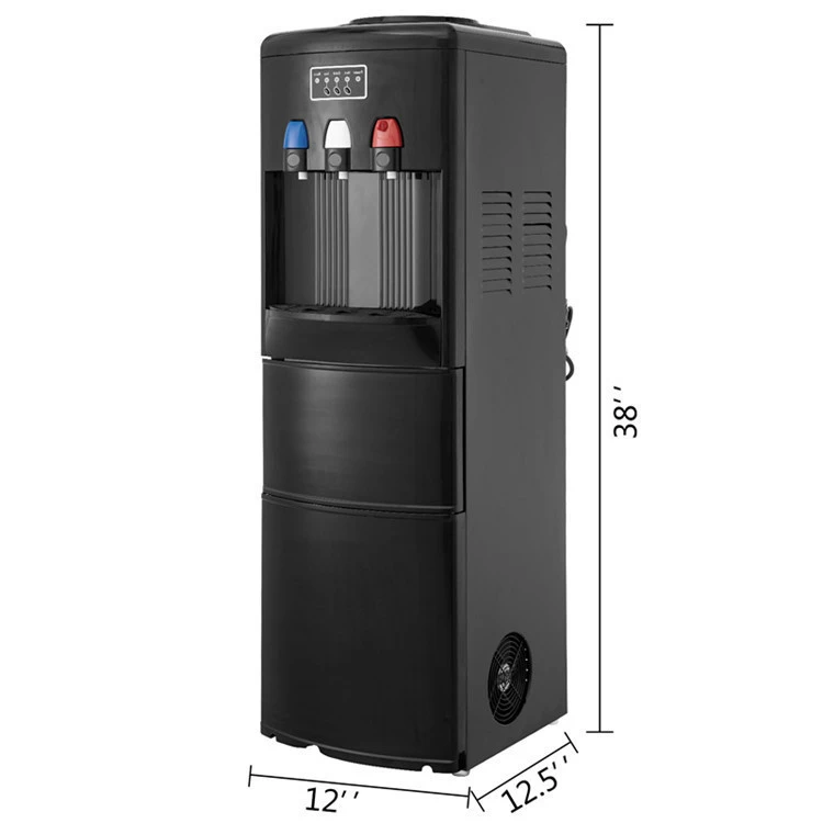 New design Water Dispenser Electric Hot Cold Water Cooler Dispenser w/ Built-in Ice Maker Black color