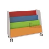 New design wooden kids portable display rack/bookshelf for kindergarten KW-11