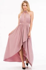 New look custom made latest designs women summer party backless halter evening dress