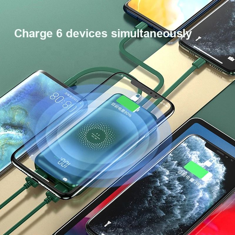 New Products Wireless Charger 20000mAh Power bank Fast Charging External Battery Powerbank with Cable