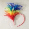 New winter feather full head girls party hair accessories cute cool rainbow  hairbands headbands