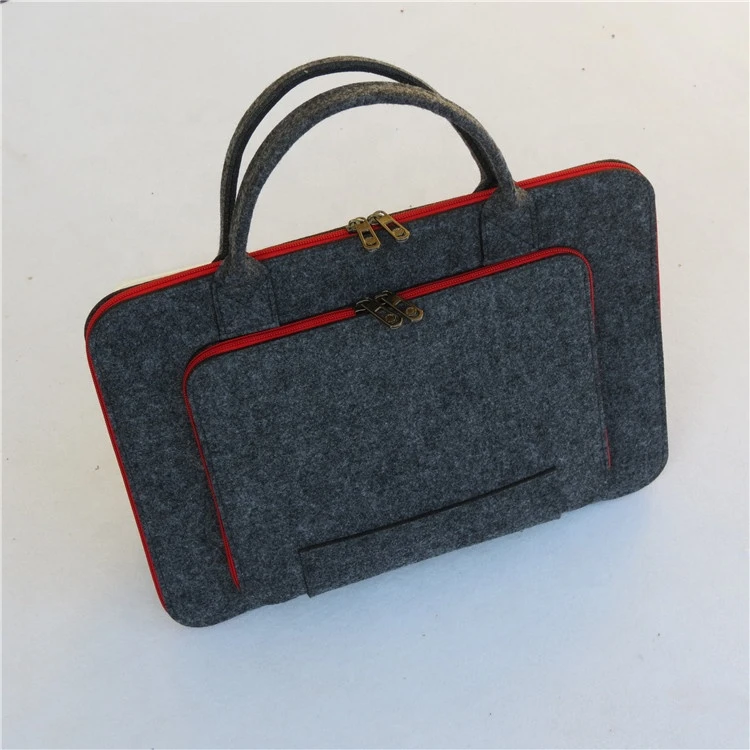 Newest design attractive fashion wool felt laptop computer business bag