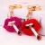 Import newest dropshipping cheap epoxy cute epoxy rhinestone lip gloss chain KISS crystal lipgloss keychain for women luxury jewelry from China