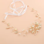 Newest Gold Flowers Sash Wedding Belts & Sashes Bridal Pearls Wedding Women Dress Accessories