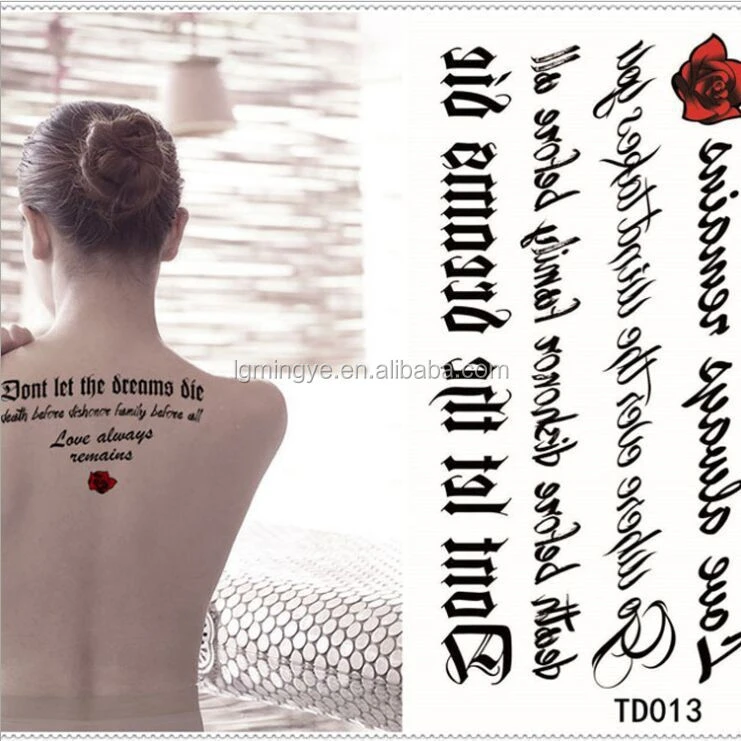 Non-toxic Waterproof Body Art Temporary Tattoo Sticker
