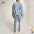 Import OEM excellent quality mens trackusuit full zip light blue tracksuit with side panel from China