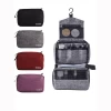 Oem Order Linen Beauty Packing Toiletry HangingTravel Storage Bag Zipper Cosmetic Case With Hook