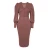 Import OOTN Women V-Neck Chic Brown Sexy Dress Lantern Sleeve Solid High Waist Button Vintage Ladies Dresses 2021 Elegant Pencil Dress from China