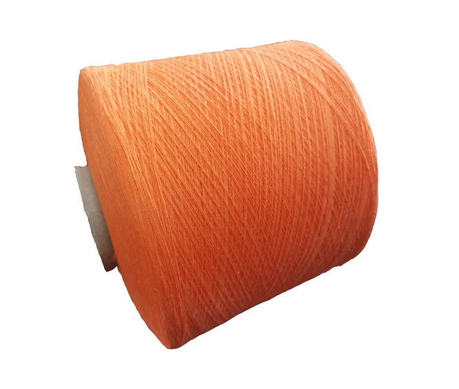 Orange 16S/75D+20D Spandex Yarn Siro double core yarn