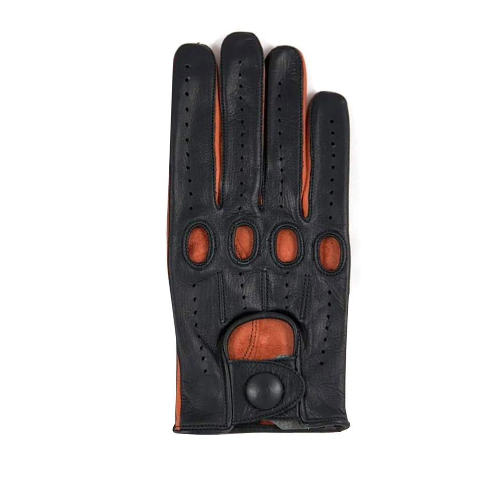 Orange New Style Leather Driving Gloves