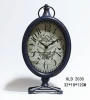 ountryside style antique metal and glass mechanical table clock