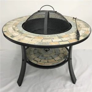 outdoor furniture mosaic round firepit table for BBQ
