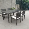 Outdoor rattan dining table and chairs set