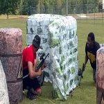 Outdoor sport cheap paintball bunker inflatable laser tag arena for sale
