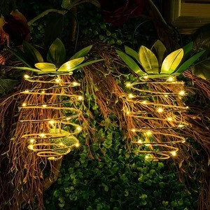 Outdoor Waterproof Solar Powered LED Pineapple Hanging Lantern Garden Lights for Patio