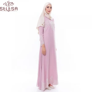 Peplum Baju Kurung Malaysia Long Sleeves Muslim Dresses Silk Kaftan Dress Niqab Burqa Islamic Clothing