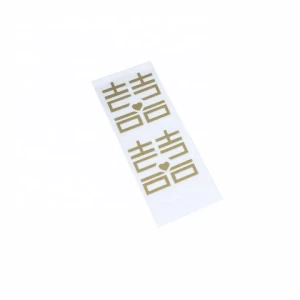 Personalized 3D Logo UV gold  transfer vinyl decal label sticker rub on transfers sticker