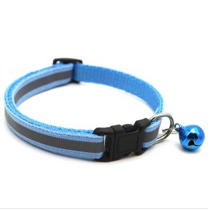 Pet Cat Dog Collar Nylon Strap Bell Reflective Collar Adjustable Collar Dog Puppy Necklace Pet Cat Safe Leash Accessories